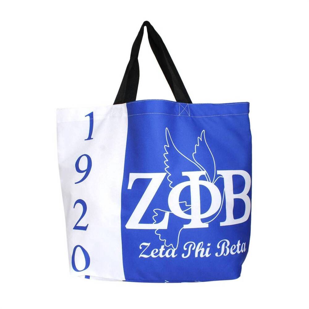 NEW PINKTOWNUSA women's large shopper tote bag in blue/white